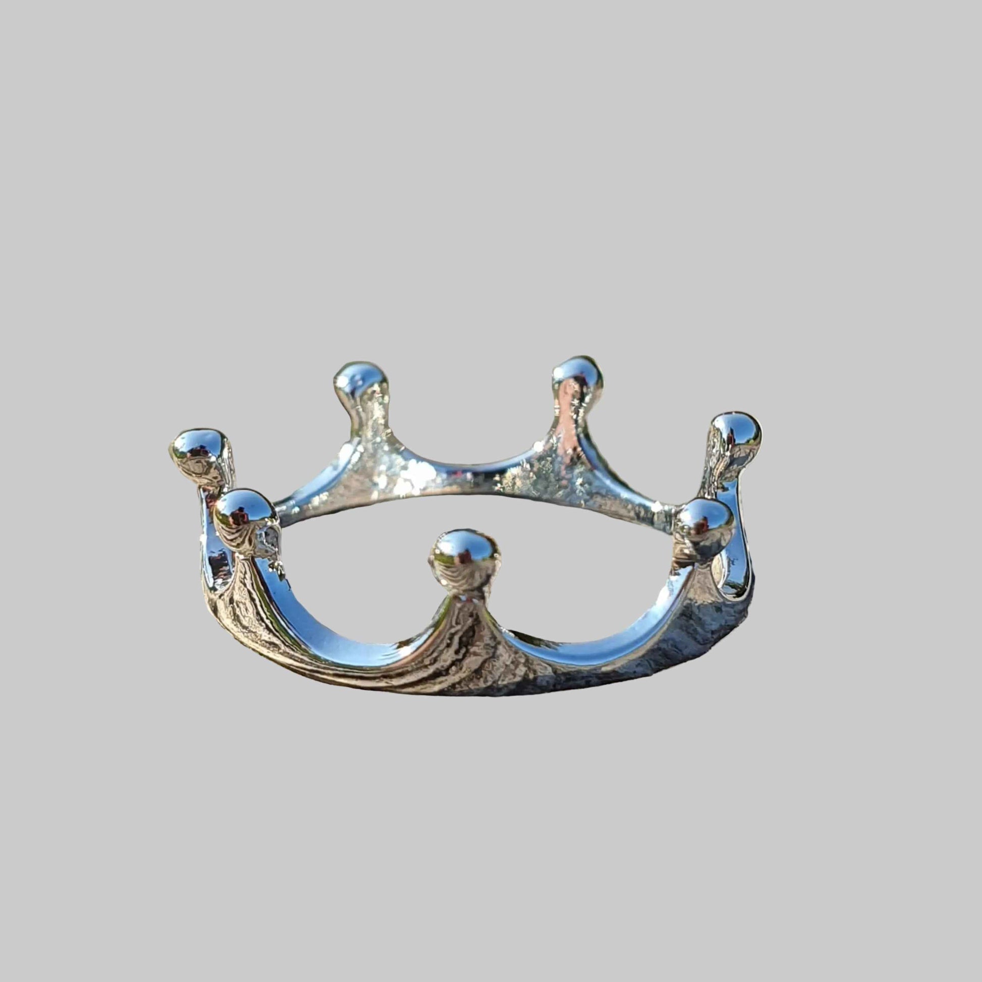 Hand Stamped Personalised Keychain Keyring Anniversary GiftsSilver Princess Crown Ring