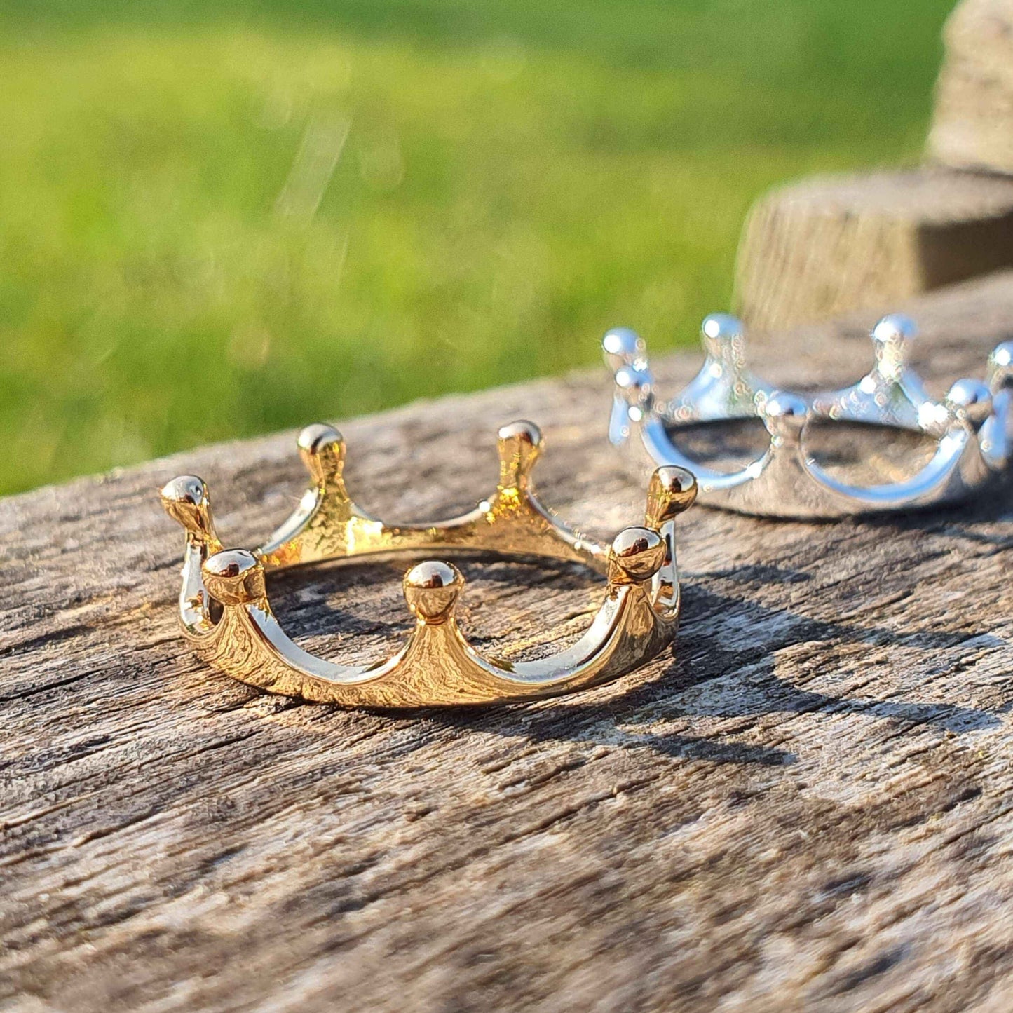 Hand Stamped Personalised Keychain Keyring Anniversary GiftsDesigner Gold Princess Crown Ring