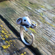 Adjustable size animal ring silver jewellery jewelry dog cat cute rings gifts for her