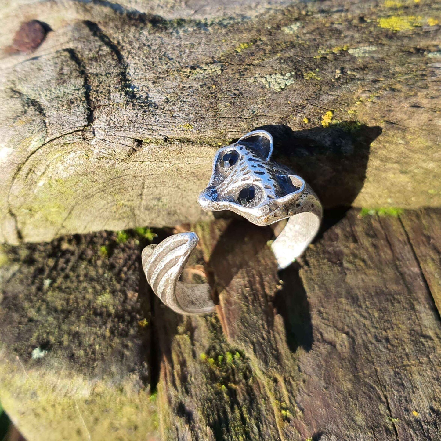 Fox Ring Cute Silver Adjustable Animal Jewellery Retro 