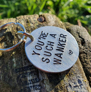 Hand Stamped Personalised Keychain Keyring Anniversary Gifts