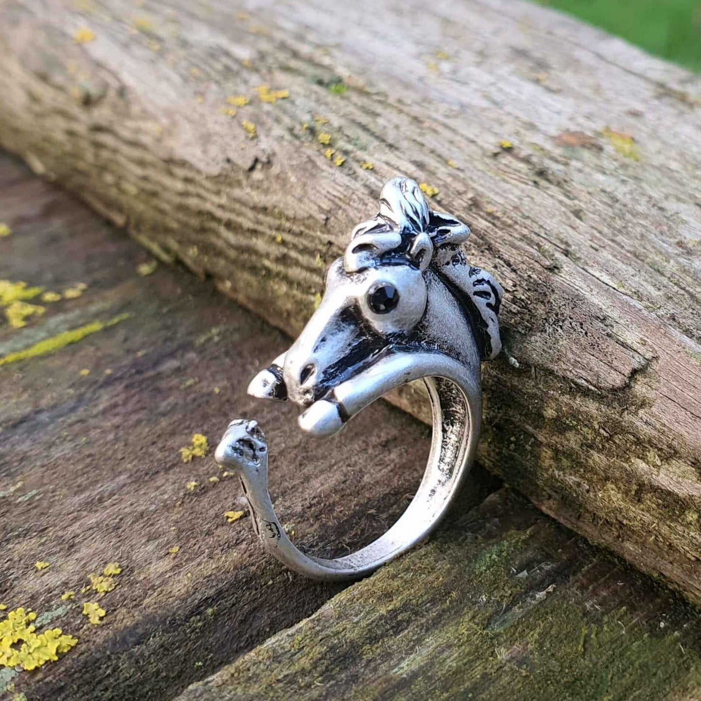 Adjustable size animal ring silver jewellery jewelry dog cat cute rings gifts for Horse Ring