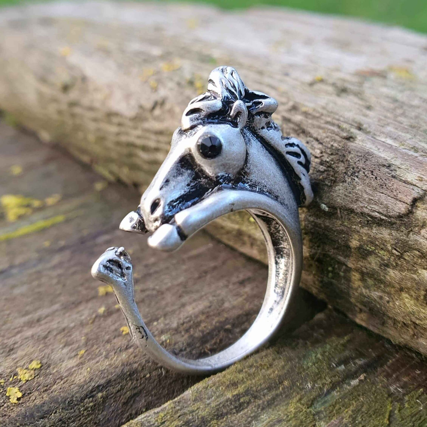 Adjustable size animal ring silver jewellery jewelry dog cat cute rings gifts for Horse Ring