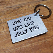 Hand Stamped Personalised Keychain Keyring Anniversary Gifts