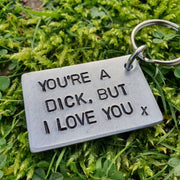 Hand Stamped Personalised Keychain Keyring Anniversary Gifts