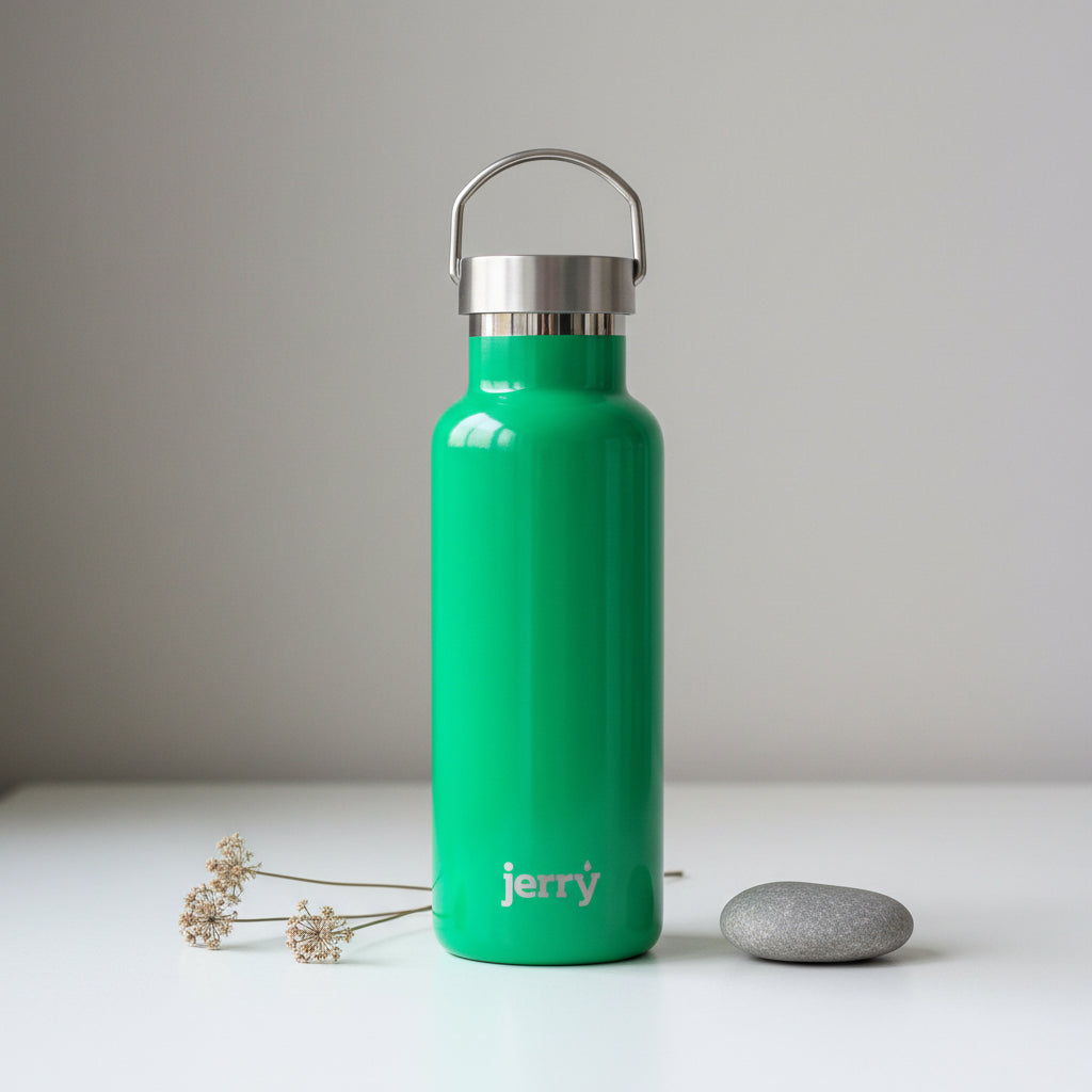 Hand Stamped Personalised Keychain Keyring Anniversary GiftsGreen Jerry Bottle