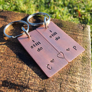 Hand Stamped Personalised Keychain Keyring Anniversary Gifts