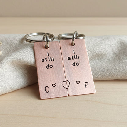 Pair Of I Still Do Copper Keychains