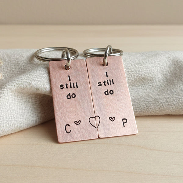 Pair Of I Still Do Copper Keychains