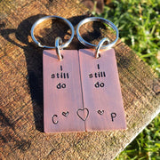 Hand Stamped Personalised Keychain Keyring Anniversary Gifts