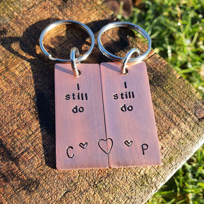Pair Of I Still Do Copper Keychains