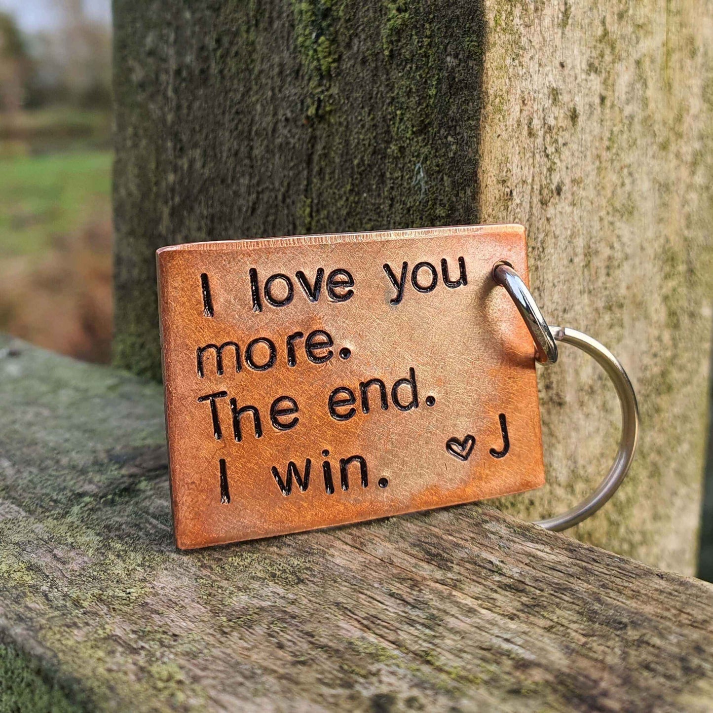 Bronze I Love You More The End I Win Keychain Boyfriend Girlfriend