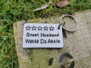 Hand Stamped Personalised Keychain Keyring Anniversary Gifts