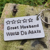 Hand Stamped Personalised Keychain Keyring Anniversary Gifts