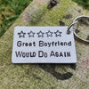 Hand Stamped Personalised Keychain Keyring Anniversary Gifts