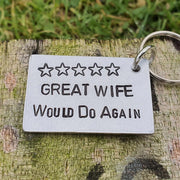 Hand Stamped Personalised Keychain Keyring Anniversary Gifts