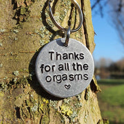 Hand Stamped Personalised Keychain Keyring Anniversary Gifts