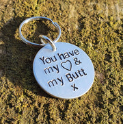 Hand Stamped Personalised Keychain Keyring Anniversary Gifts