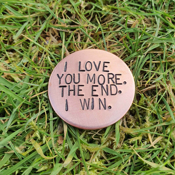 Hand Stamped Personalised Keychain Keyring Anniversary GiftsCopper Golf Ball Marker