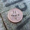 22nd Wedding Anniversary Gifts Copper Anniversary Gift Hand Stamped Lucky penny