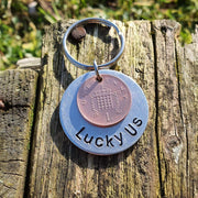 Hand Stamped Personalised Keychain Keyring Anniversary Gifts