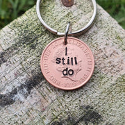 7th Wedding Anniversary Gifts Copper Anniversary Gift Hand Stamped Lucky penny