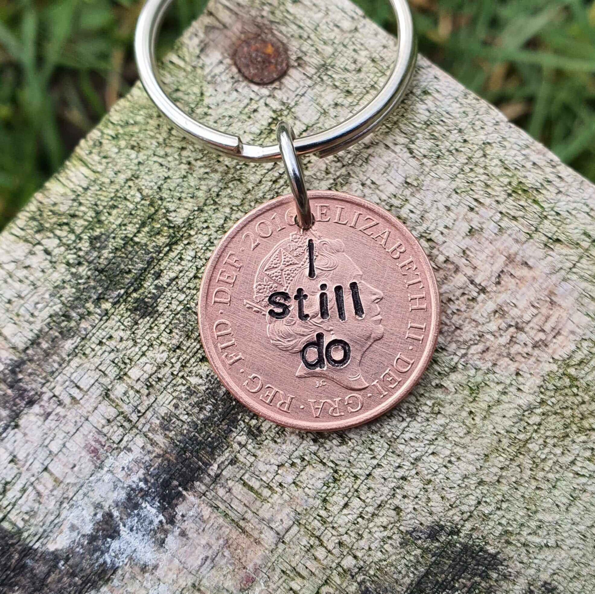 I Still Do Lucky Penny Keychain Copper 7th Wedding Anniversary Giftsenny