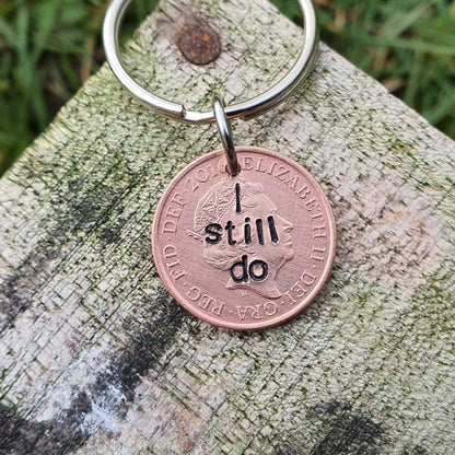 I Still Do Lucky Penny Keychain Copper 7th Wedding Anniversary Giftsenny
