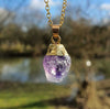 Amethyst Necklace Gold Dipped Gemstone