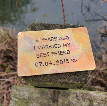 8th Wedding anniversary gift Bronze Anniversary Gifts8th Anniversary Gift