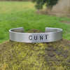 Silver Cunt Bangle Bracelet Offensive Jewellery