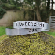 Silver Thundercunt Bangle Bracelet Offensive Jewellery