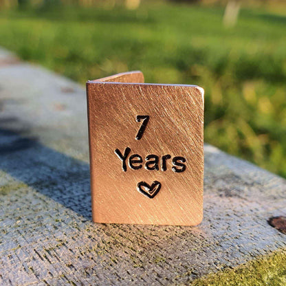 7th Anniversary Gifts Handcrafted Copper Anniversary Card