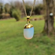 Opal Moonstone Necklace Gold Dipped Gemstone Jewellery