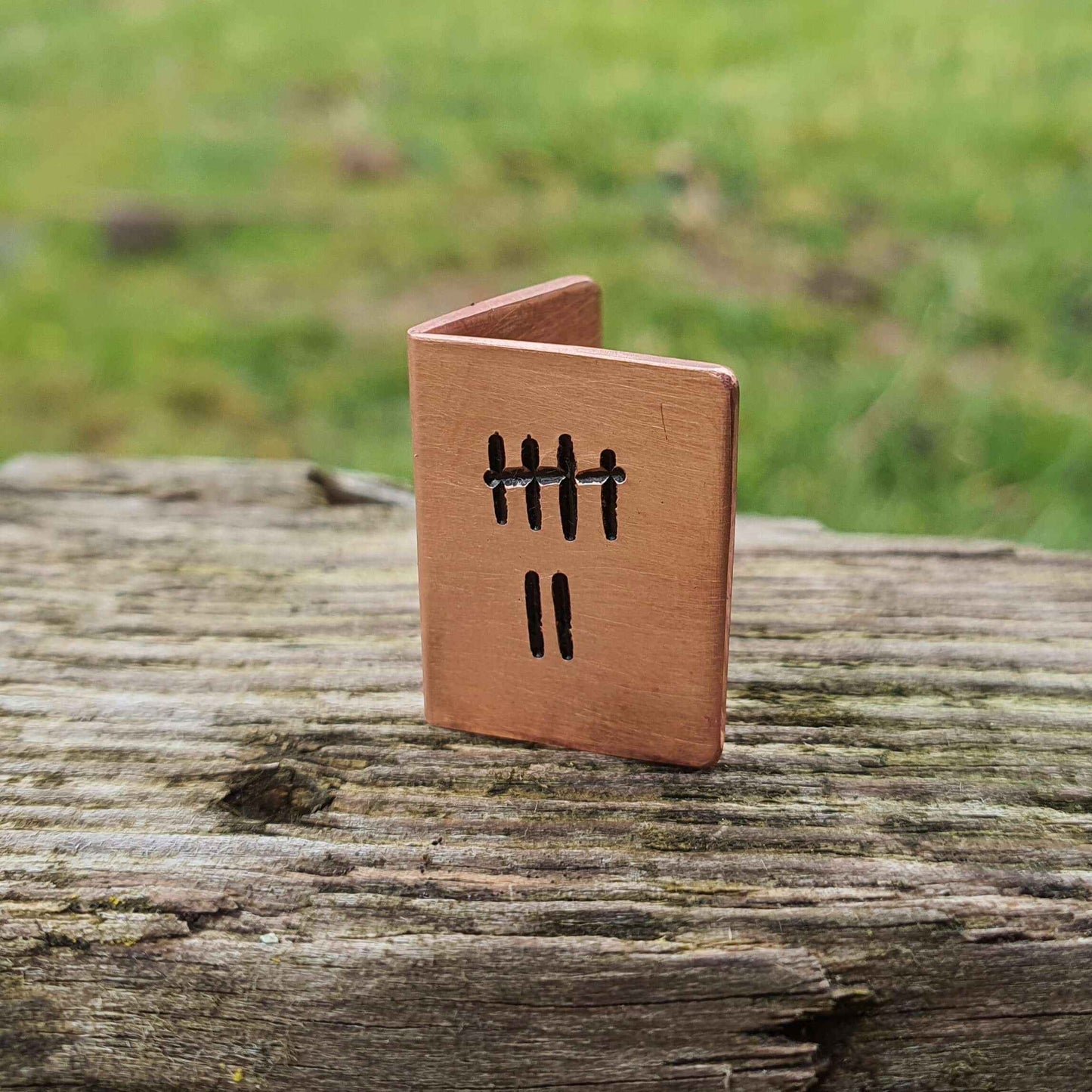 Tally Mark 7 Hand Stamped Copper Anniversary Card 7th Anniversary GiftsAnniversary Gifts