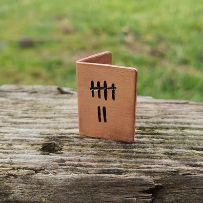 Tally Mark 7 Hand Stamped Copper Anniversary Card 7th Anniversary GiftsAnniversary Gifts