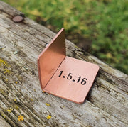 Tally Mark 7 Hand Stamped Copper Anniversary Card Wedding Anniversary Gifts