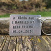 3 Years Ago I Married My Best Friend 3rd Wedding Anniversary Gifts Personalised Husband & Wife Keyring