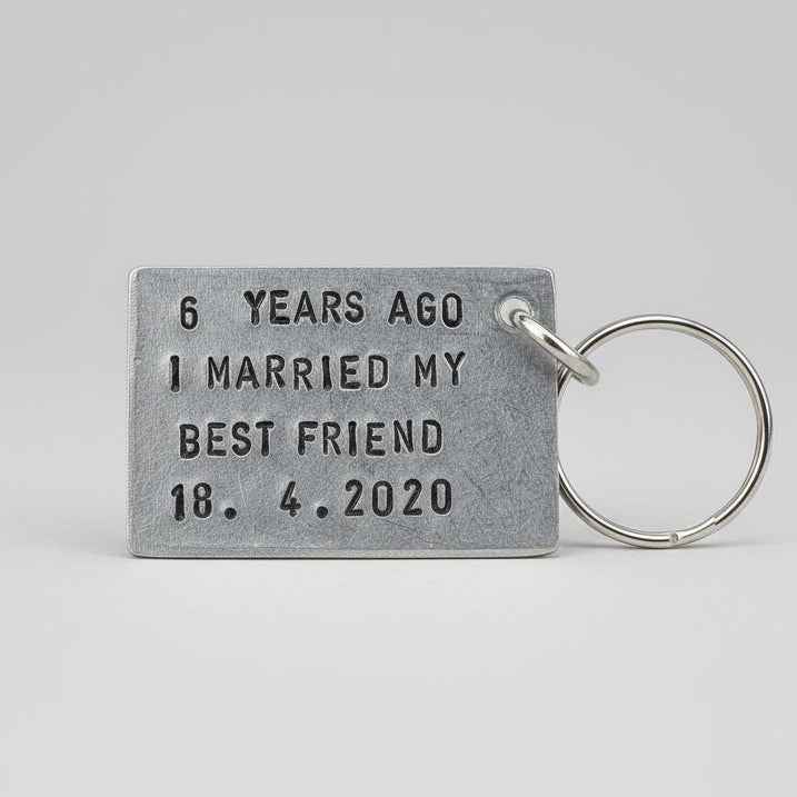6 Years Ago I Married My Best Friend 6th Anniversary Gifts For Him Her Men Personalised Iron Keyring