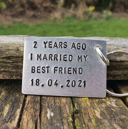 2 Years Ago I Married My Best Friend 2nd Wedding Anniversary Gifts Keyring Keychain