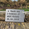 4 YEARS Ago I Married My Best Friend 4th Wedding Anniversary Gifts For Him Her Men Personalized Husband and Wife Traditional Keyring Love