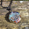 Handmade 7 Chakras Pendant Orgone Gemstone Necklace Silver Coil Energy Jewellery