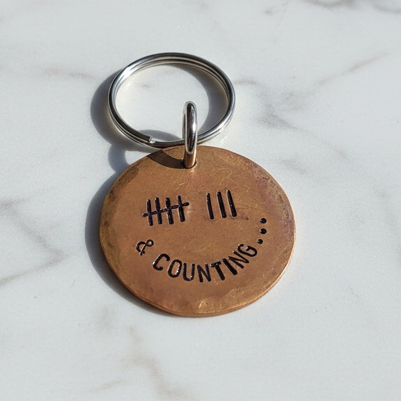 Tally Mark 8 Years And Counting Husband Wife Gifts 8th Anniversary gift Bronze Anniversary Personalised 8 Years Keyring Keychain