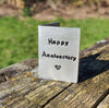 Happy Anniversary Personalised Miniature Hand Stamped Wedding Anniversary Card