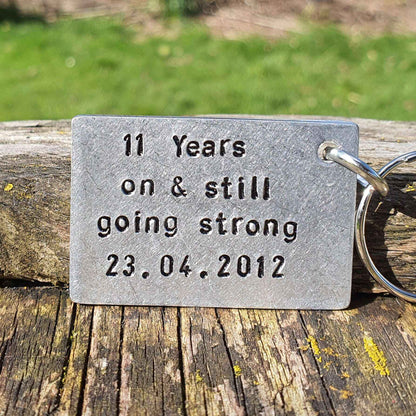 11 Years And Still Going Strong 11th Year Steel Wedding Anniversary Gifts 11th Wedding AnniversaryKeychain