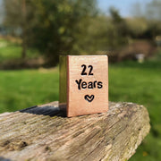 22 Years Hand Stamped Copper Anniversary Card Wedding Anniversary Gifts