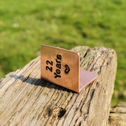 22 Years Hand Stamped Copper Anniversary Card Wedding Anniversary Gifts