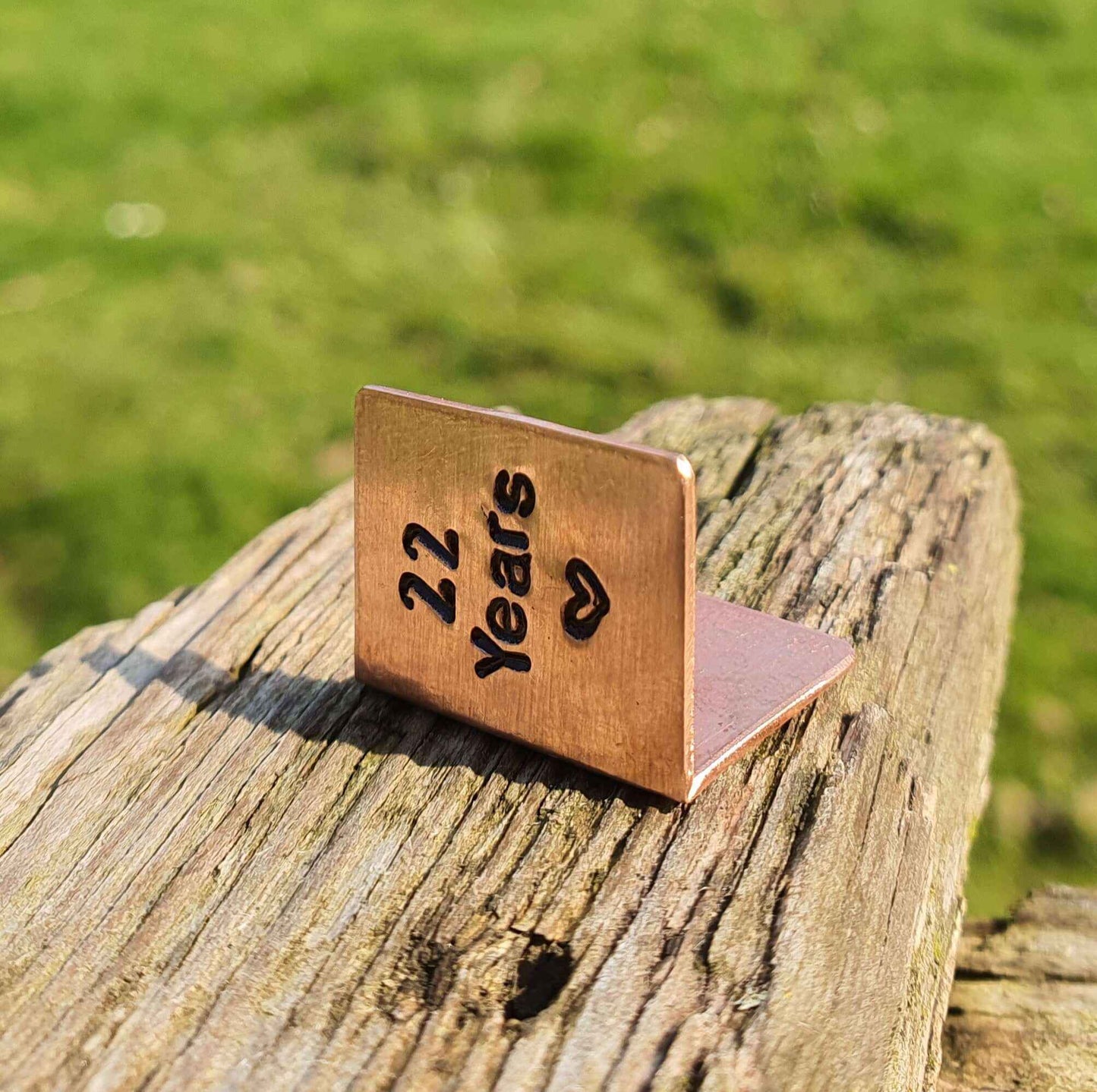 22 Years Hand Stamped Copper Anniversary Card Wedding Anniversary Gifts