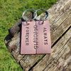 Always And Forever Personalised Copper 7th Wedding Anniversary Gifts For Him Her Husband Wife Keychain Keyring Set