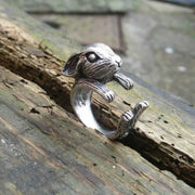 Adjustable size animal ring silver jewellery jewelry dog cat cute rings gifts for her